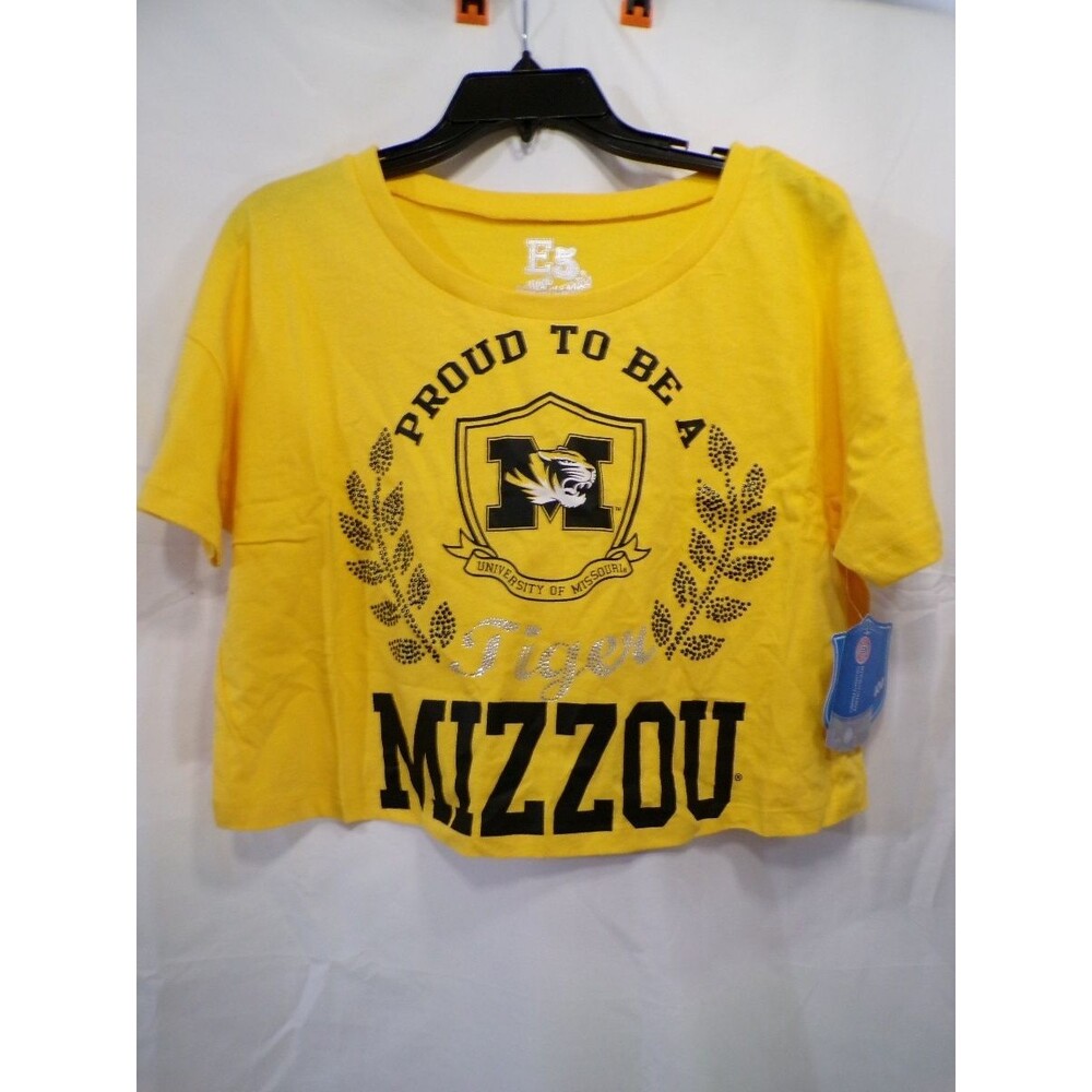 E5 College Classics Mizzou Crop T-Shirt Women's S Yellow Tigers